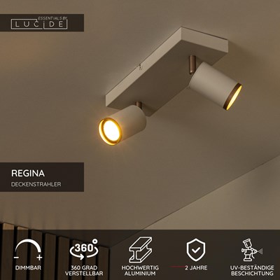 Lucide REGINA - Deckenstrahler - 2xGU10 - Taupe | Essential